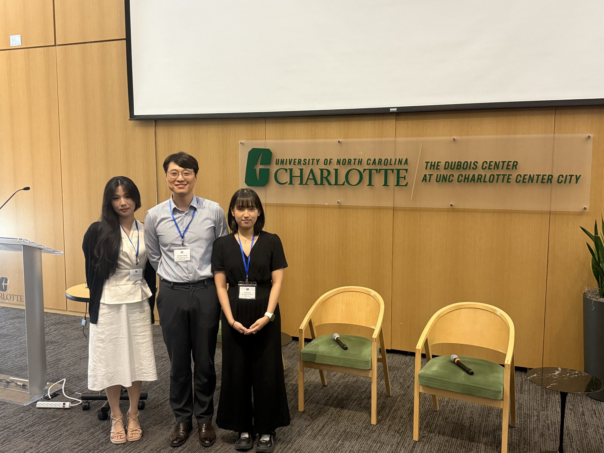 SNSec Lab members at the DSN 2026 venue, the Dubois Center at UNC Charlotte Center City